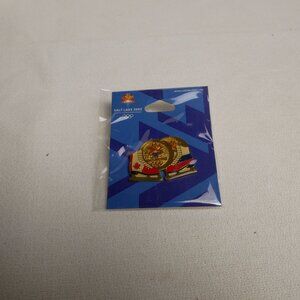 Official Salt Lake 2002 Olympic Games Commemorative Pin w/ Flags & Olympic Emble